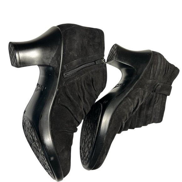 Dansko Buffy Womens Leather Suede Black Ankle Booties Sz 39 - Picture 6 of 9